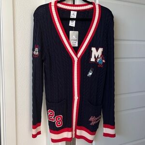 Disney Navy Cardigan with Red and White Trim